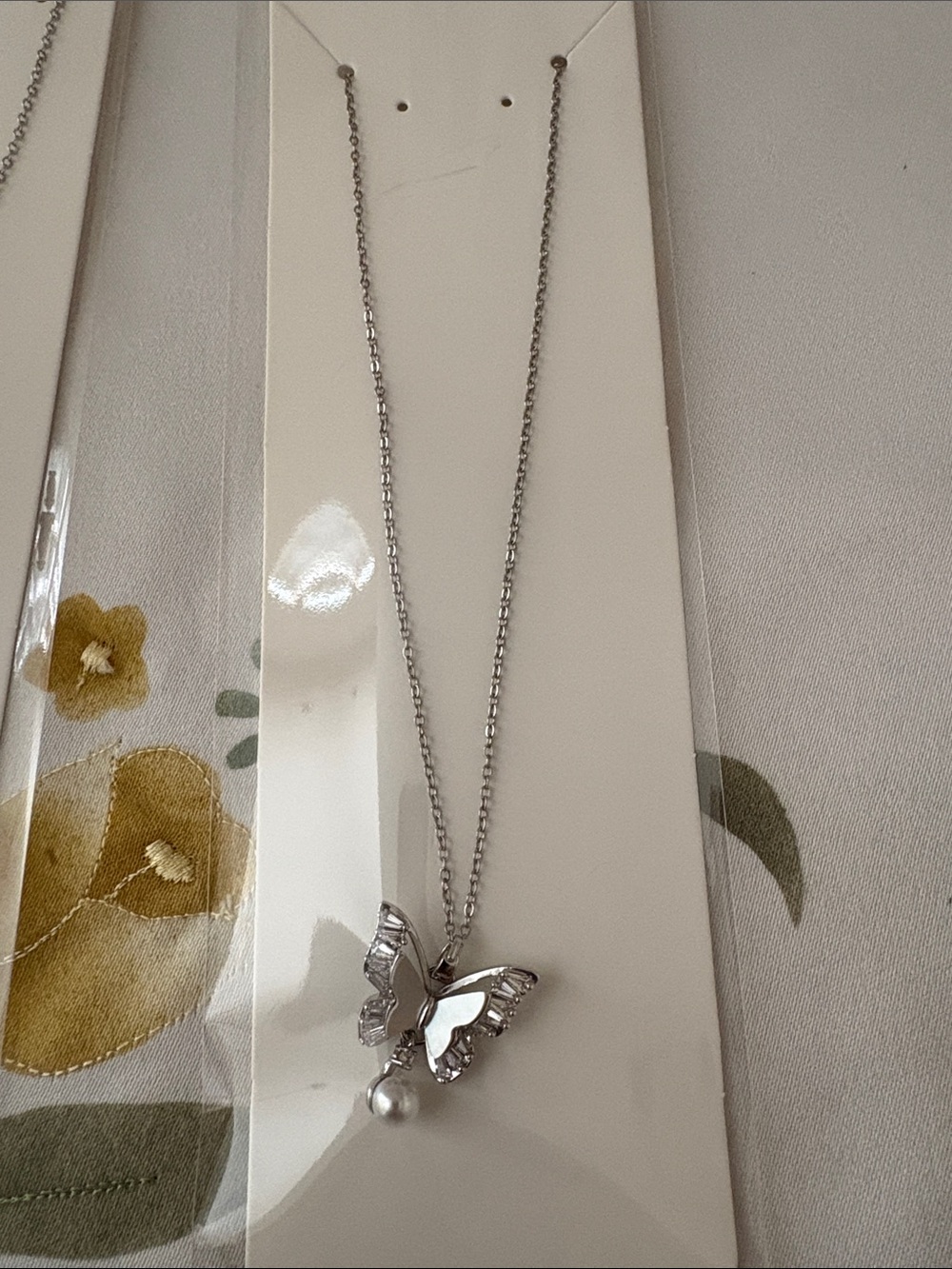 Silver-Tone Butterfly Necklace